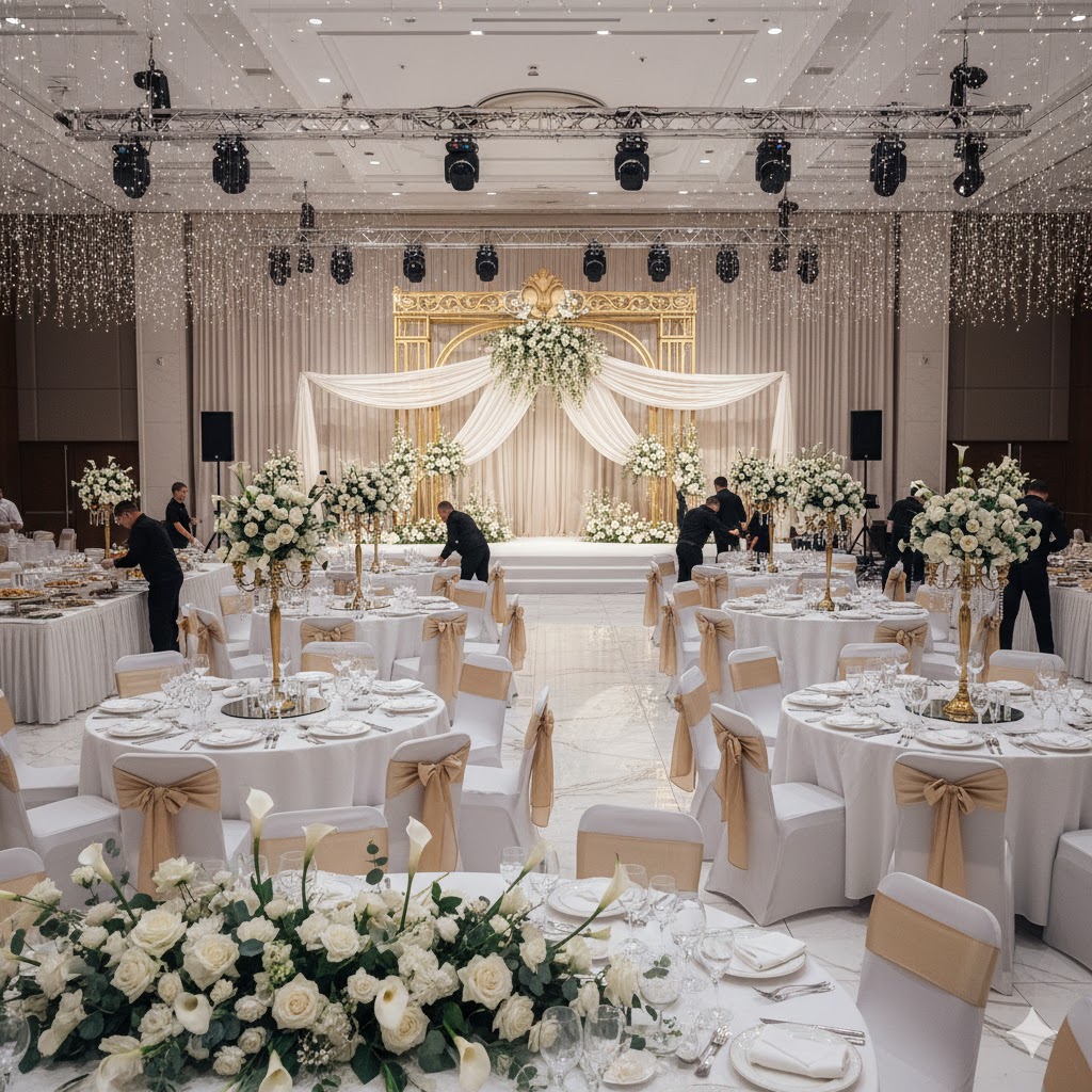 تجهيز مستلزمات قاعات الأعراس